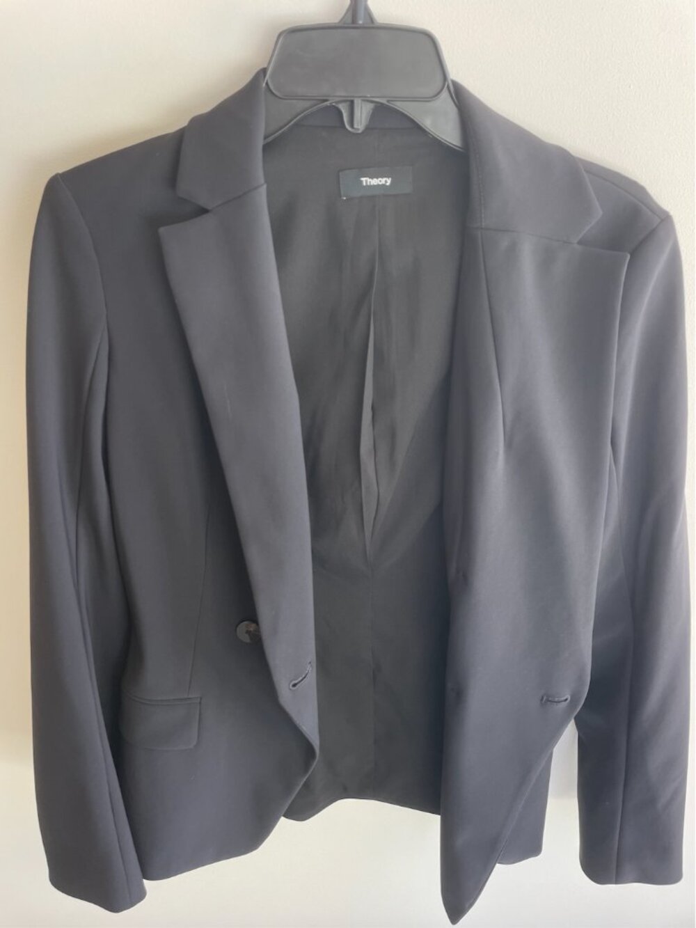 Theory Black Tailored Blazer Notch Lapel Jacket Size 4
